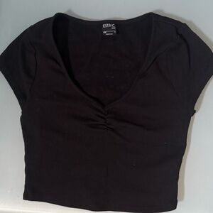 Gap Black Short Sleeve Crop Top S